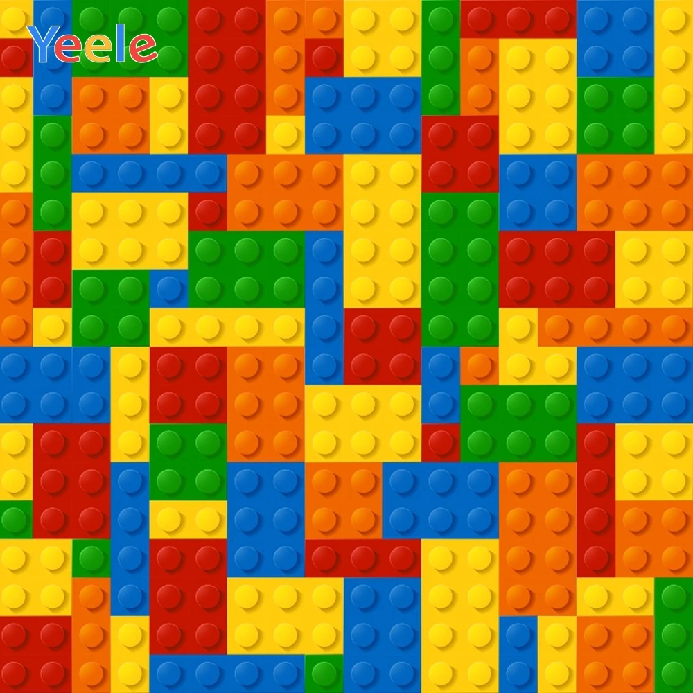 

Yeele Lego Blocks Colorful Toy Baby Birthday Portrait Photography Backgrounds Customized Photographic Backdrops for Photo Studio