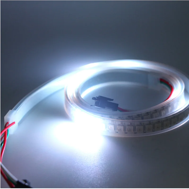 

WS2812B LED Strip DC 5V Black White PCB Smart Individually Addressable Pixel WS2812 2812 IC Light 30/60/144 pixels/LEDs RGB 1-5M