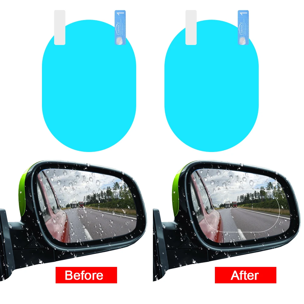 

2PCS/Set Anti Fog Car Mirror Window Clear Film Anti-glare Car Styling Rearview Mirror Protective Film Accessories Car sticker
