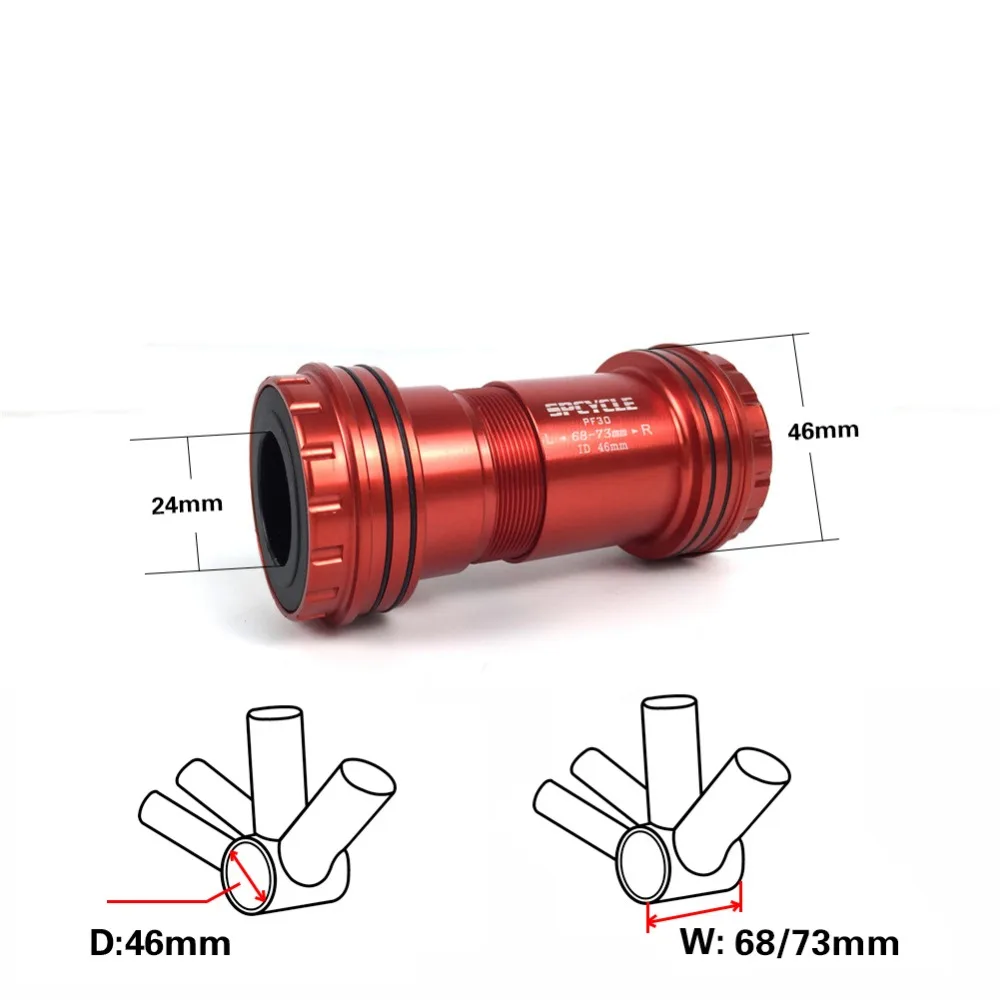 Spcycle PF30 24 адаптер нижние кронштейны внутренний диаметр 24 мм замок Пресс Fit PF30 Нижний Кронштейн для MTB дорожный велосипед 24 мм шатун