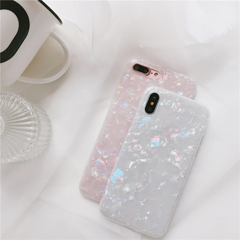 Luxury Glitter Candy Color Pink White Bling Silicone Clear Soft Phone Case For Samsung Galaxy S7 Edge S8 S8Plus S9 S9Plus Note8