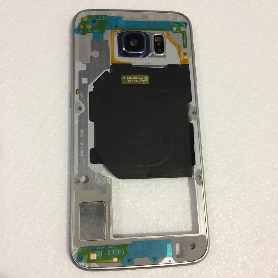 Средняя рамка Корпус с задней камерой стеклянная крышка объектива для Samsung Galaxy S6