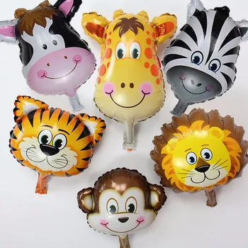 

6pcs/lot Monkey Zebra Medium animal head balloon kids lovely foil globo birthday party supplies baby shower decoration ballon