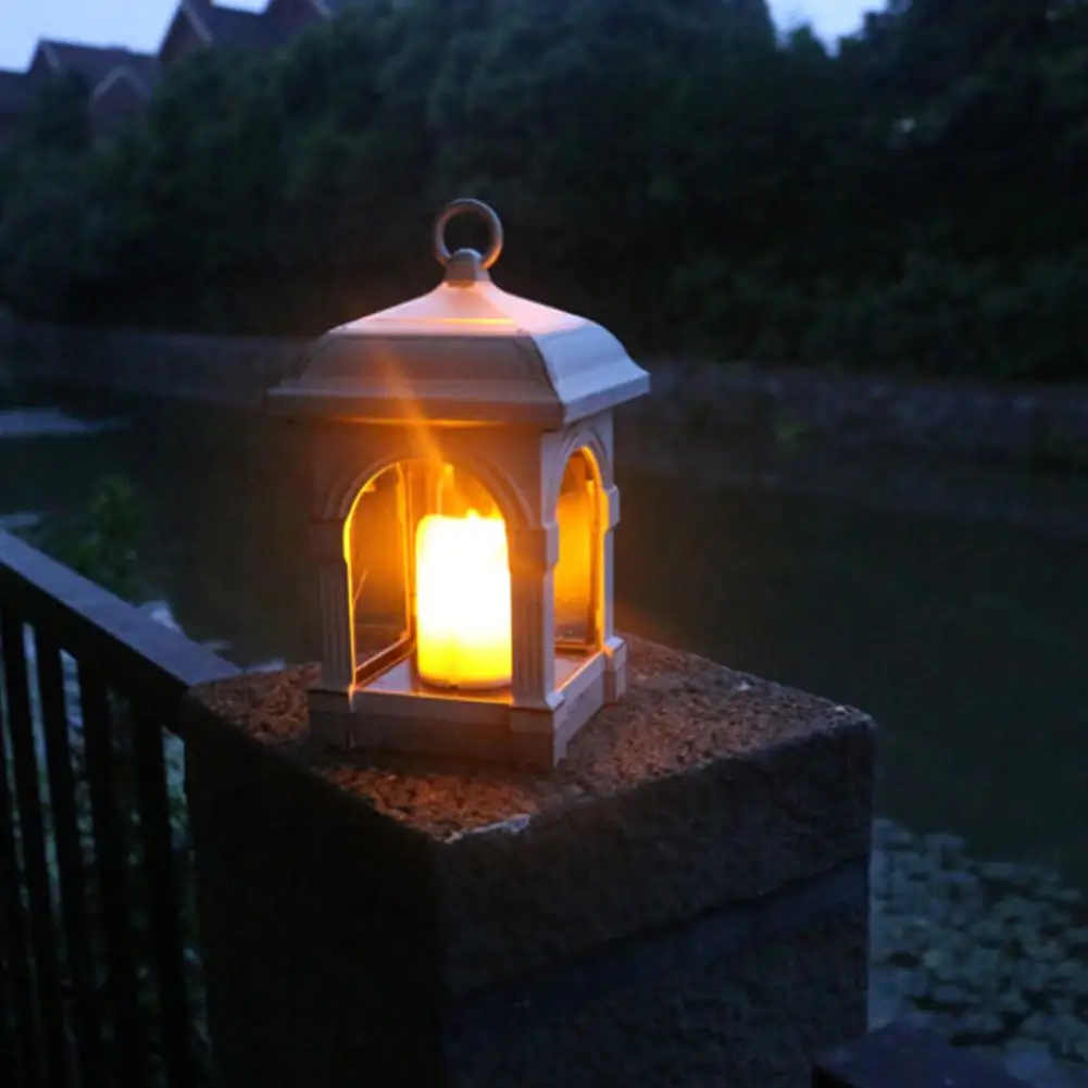 

LumiParty Vintage Solar-Powered Waterproof Simulate Swing Candle Light Outdoor Night Lamp Waterproof Home Garden Hanging Lamp