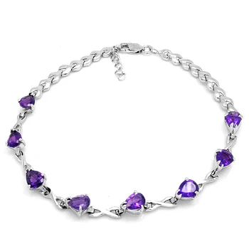 

2017 Promotion Hot Sale Qi Xuan_Purple Stones Elegant Bracelets_S925 Solid Silver Purple Bracelets_Manufacturer Directly Sales