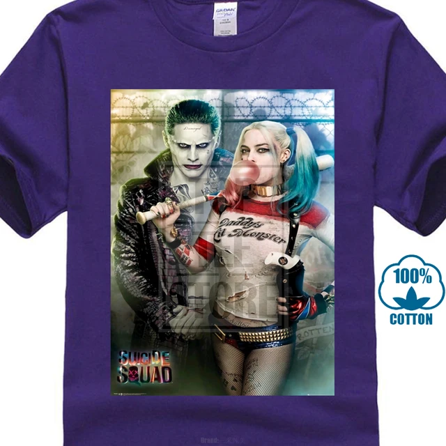 Joker y Harley Quinn la pareja feliz Suicide Squad película camiseta|movie  t shirt|t shirtthe joker - AliExpress