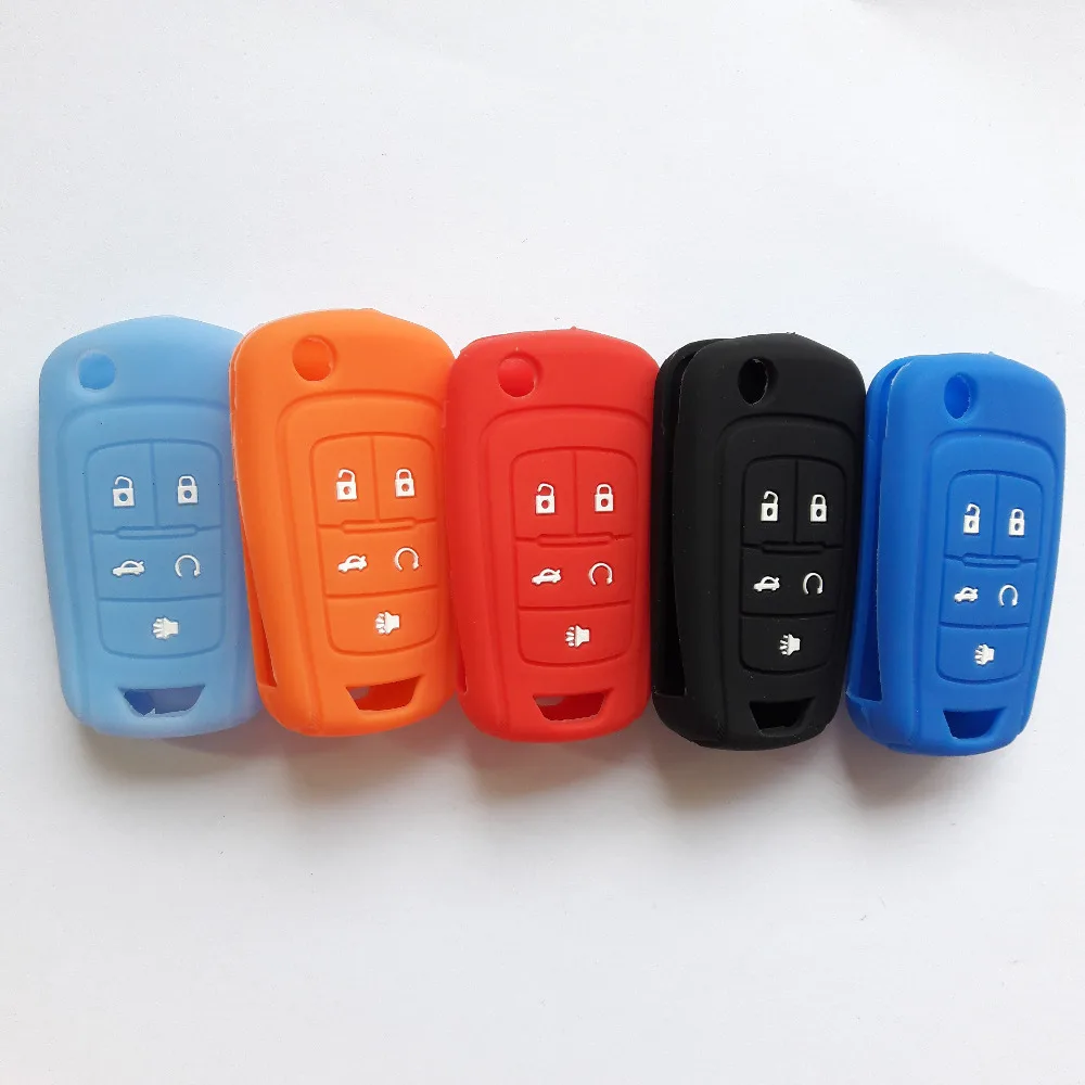 Silicone Cover Holder fit for BUICK Lacrosse Flip Remote Key Case 5 BTN 11CLR GY