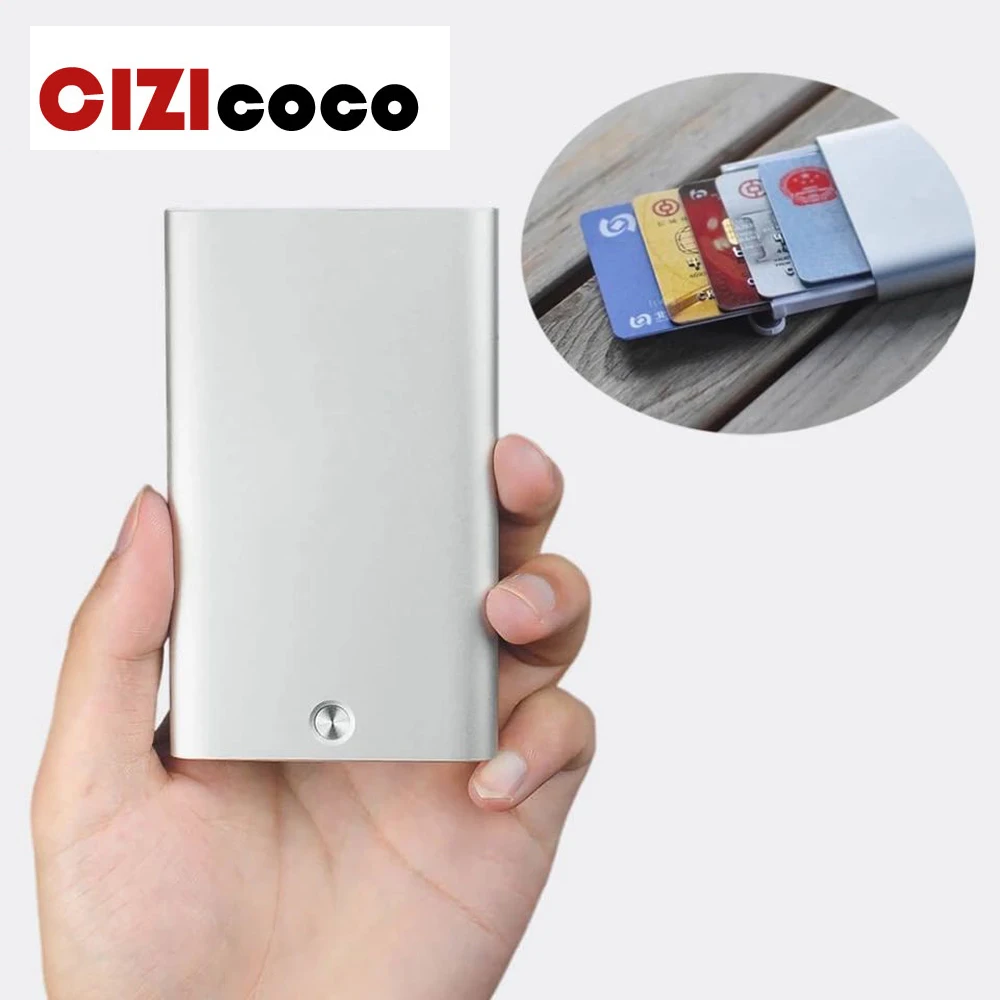 Cizicoco, 2019, визитница из металла, нержавеющая сталь, креативный офисный алюминиевый держатель для карт, кредитница, rfid кошелек Cizicoco, 2019, визитница из металла, нержавеющая сталь, креативный офисный алюминиевый держатель для карт, кредитница, rfid кошелек