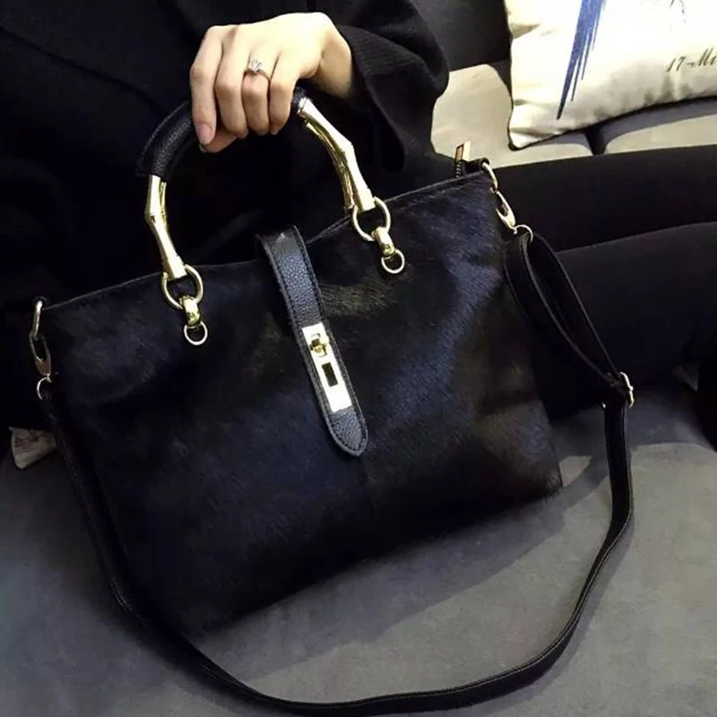 

bag for women 2018 Fox Fur Bucket Bag Women Tote Bags high quality ladies Handbag evening Party black Bag sac a main
