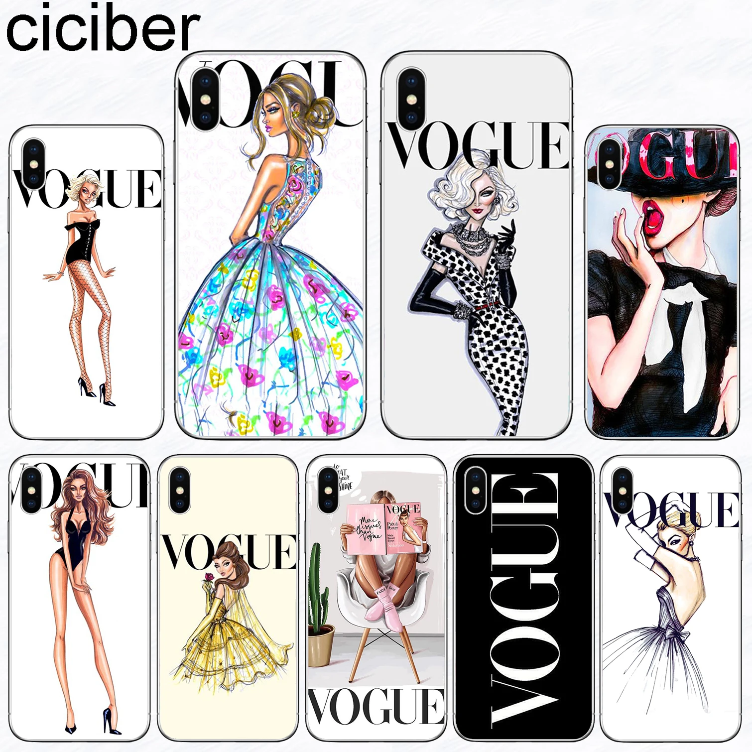 

ciciber Phone Case for iPhone 11 Pro Max Woman More Vogue Cover For Iphone 8 7 6 S Plus 5S SE X XR XS MAX Soft Silicone Coque