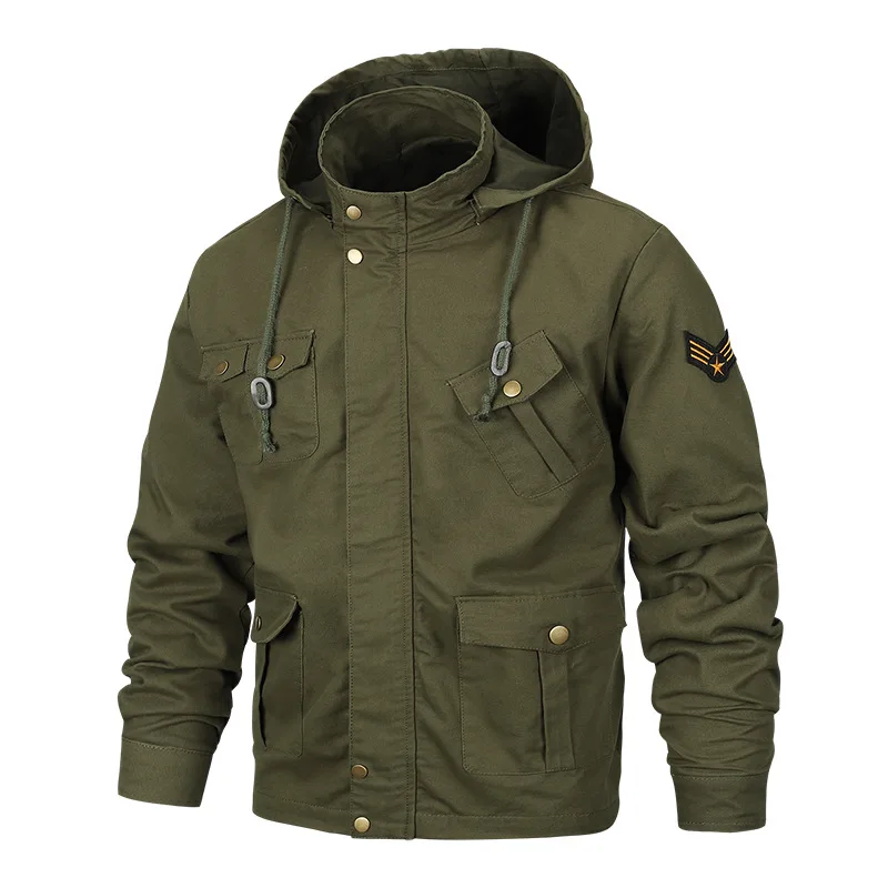 New Military Men's Jacket Coat 6XL Male Hooded Coats 100% Cotton Slim Fat Loose Casual Ourwear Men Brand Clothing BF2601 New Military Men's Jacket Coat 6XL Male Hooded Coats 100% Cotton Slim Fat Loose Casual Ourwear Men Brand Clothing BF2601