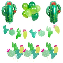 Cactus Party Banner Cactus Balloons Alpaca LLama Birthday Party Decor Mexican Alpaca Cactus Banner Supplies Baby Shower Supplies