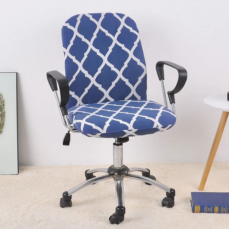 Чехол для офисного стула компьютерный Лифт стул Подушка Чехол протектор съемный комплект из 2 предметов(задняя крышка стула и чехол для стула - Цвет: Bleu de France