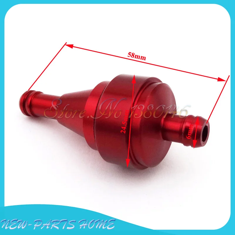 

Aluminum Red Gas Fuel Filter For Dirt Bike Go Kart Motorized Bicycle Motorcycle ATV Quad Motocross