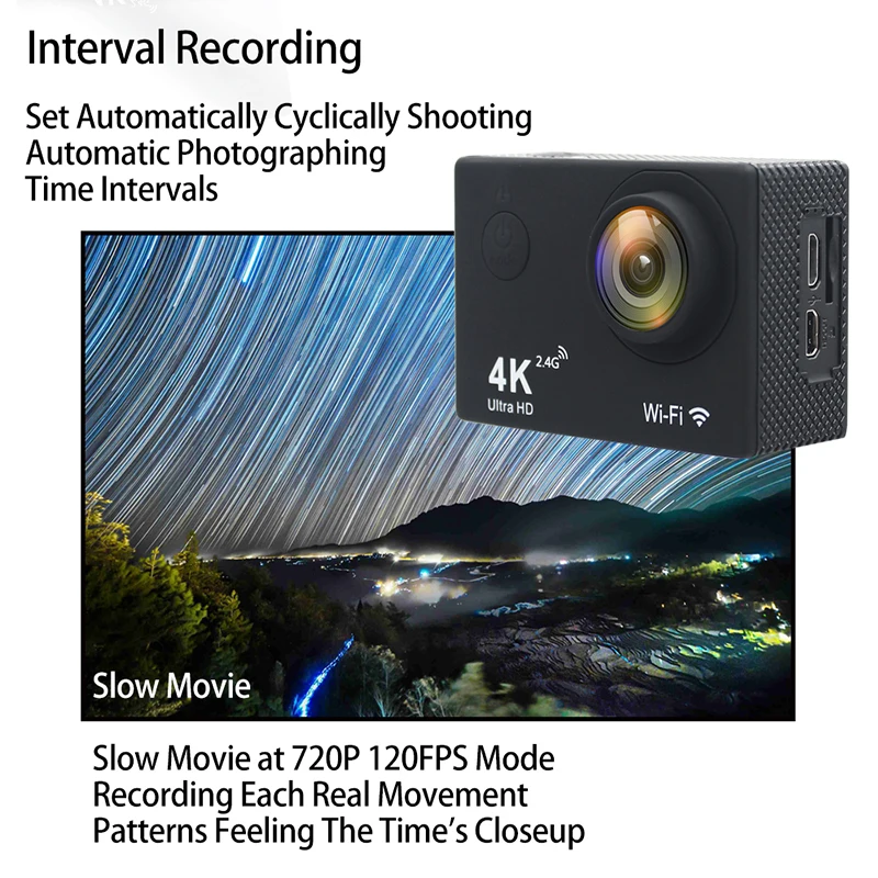 HOTWAV экшн камера wifi 2 0 дюймов экран 4 K Спортивная k Ultra HD 1080 P Экшн go