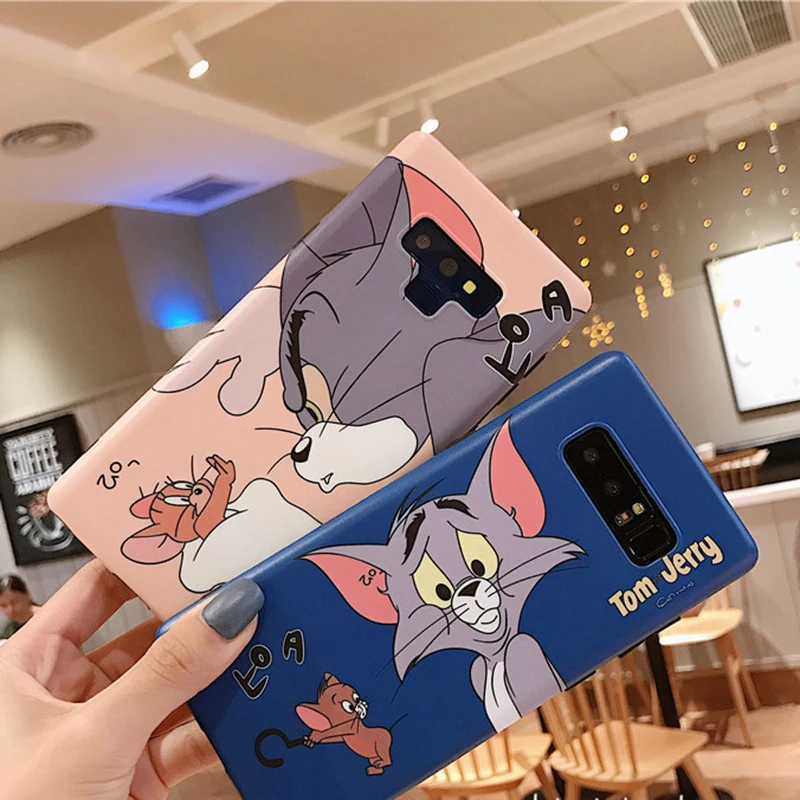 YHBBCASES Cartoon Soft Cover For Samsung Galaxy S8 S9 Plus Case Cute Cat Mouse Phone Cases Note 8 9 Fundas |