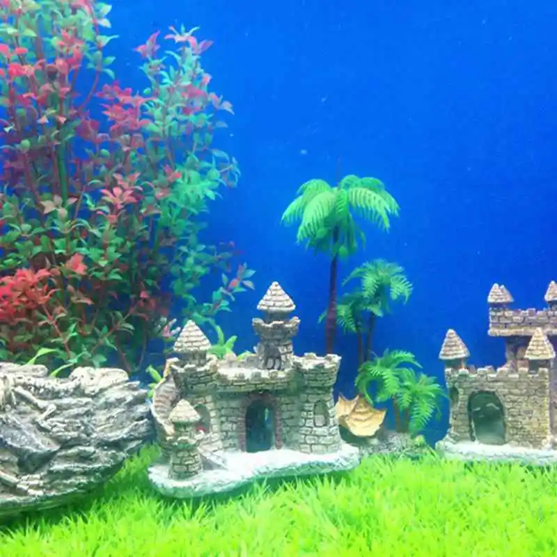 1Pcs Resin Castle Aquariums Decorations Castle Tower Ornaments Fish