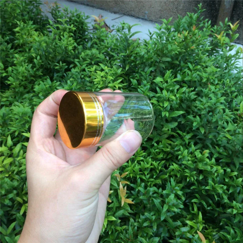 80ml Glass Bottles Glod Screw Cap Empty Jars Glass Bottles For Food Spice Liquid Candy Jars 3