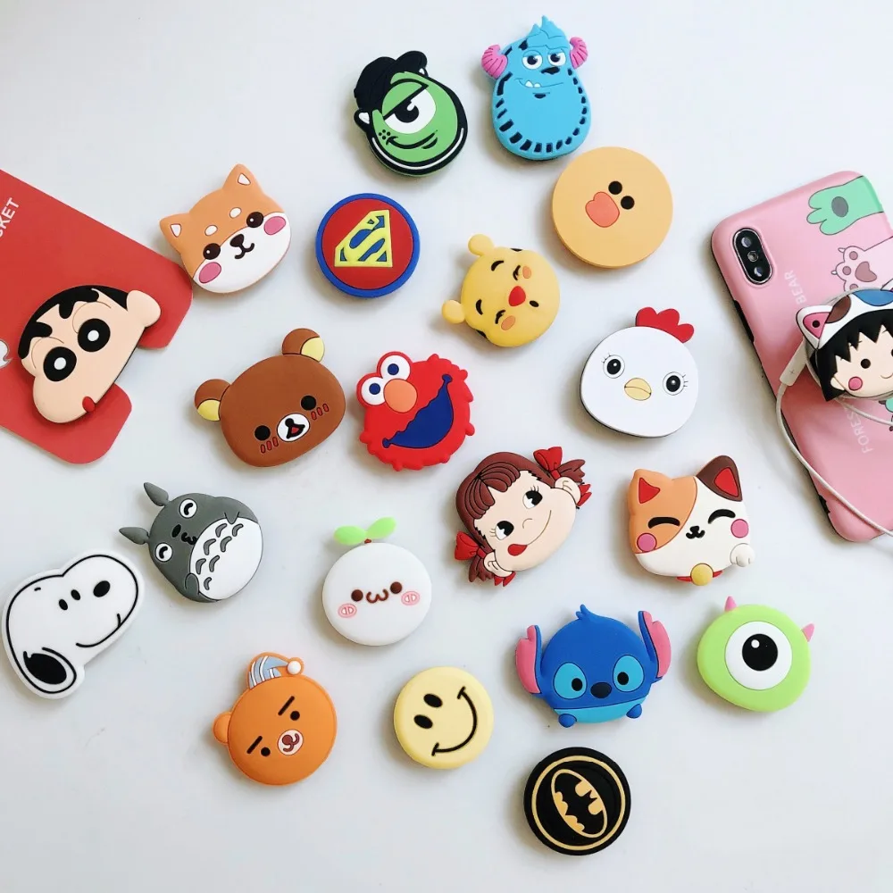 

Universal Socket Phone Stand Bracket Expanding Stand Stretch Grip Phone Holder Finger Cute Cartoon Stand For Iphone 6s 7 8 X XS