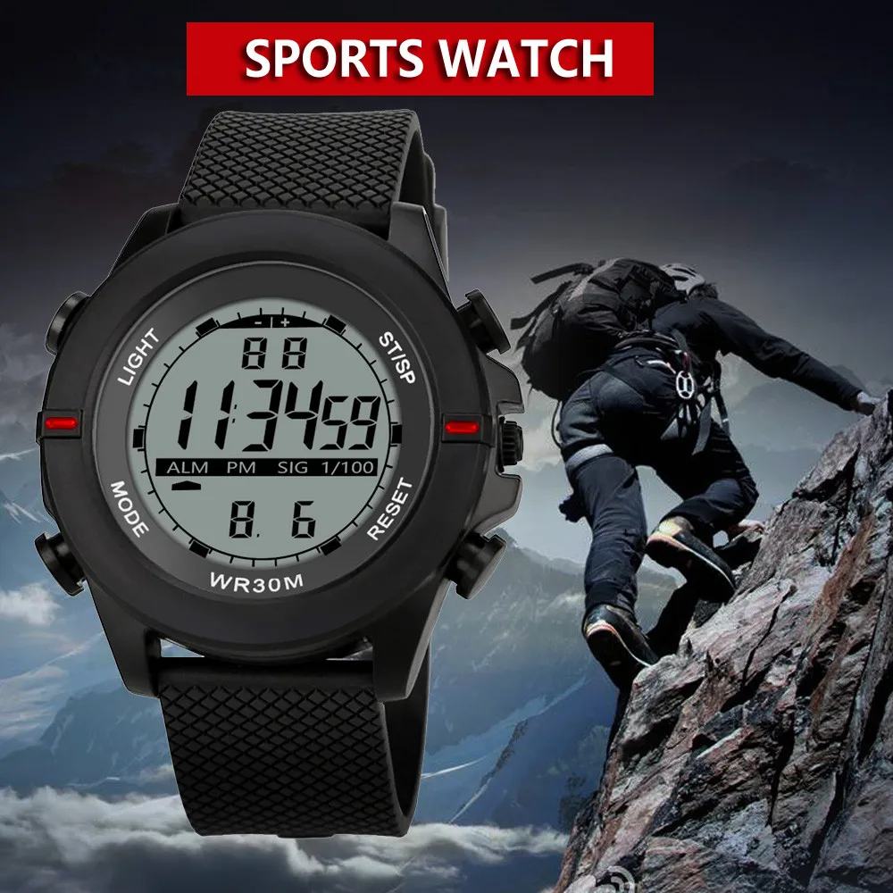 

New silicone strap digital watch Luxury Men Analog Digital Military rmy Sport LED Waterproof Wrist Watch erkek kol saati #03