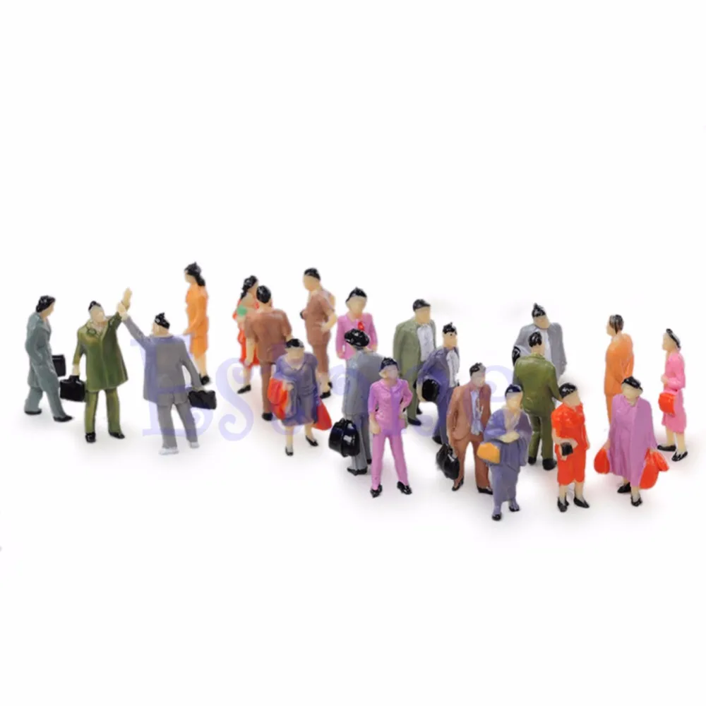 

100x 1:100 Building Layout Model People Train HO Scale Painted Figure Passenger