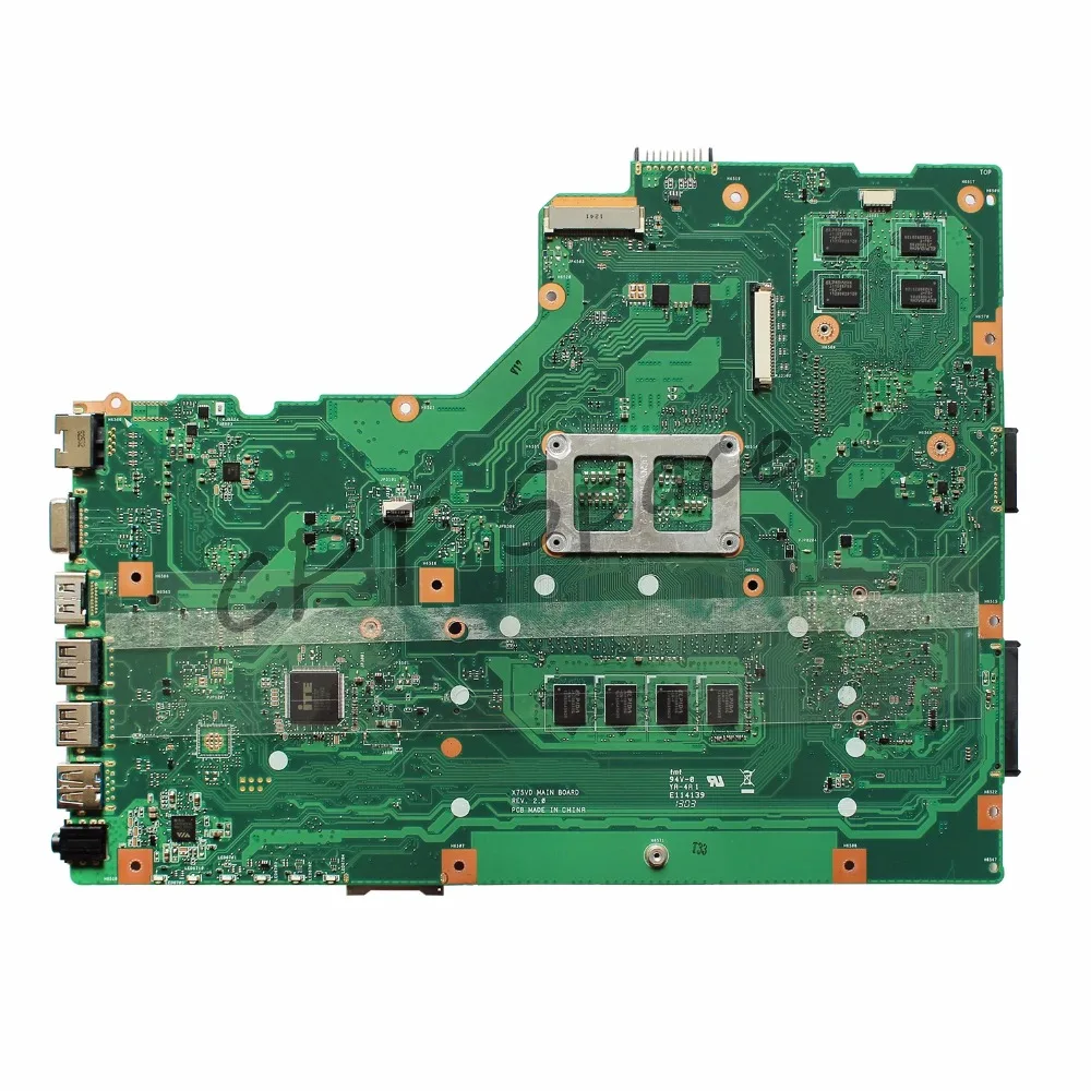 X75VD материнских плат REV: 2,0 GT610M для ASUS X75V X75VC X75VB R704V X75VD Материнская плата ноутбука DDR3 HM76 8 шт. видео памяти тест