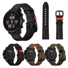 3 цвета ремень из коровьей кожи для HUAMI Amazfit Stratos 1/2 ремни Смарт часы ремешок 22 ремешок для часов, мм Браслеты Аксессуары