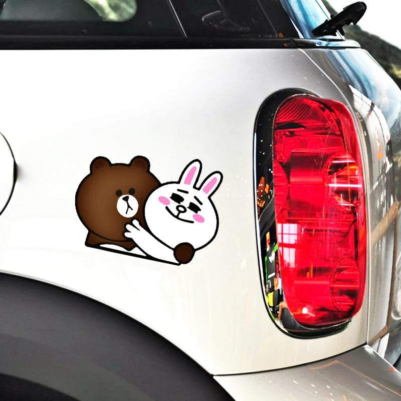 Aliauto милый бурый медведь кролик Кони автомобиля Стикеры наклейка для BMW X1 X3 X5 1 серии 3 серии 5 серии 7 серии/M серии Smart MINI