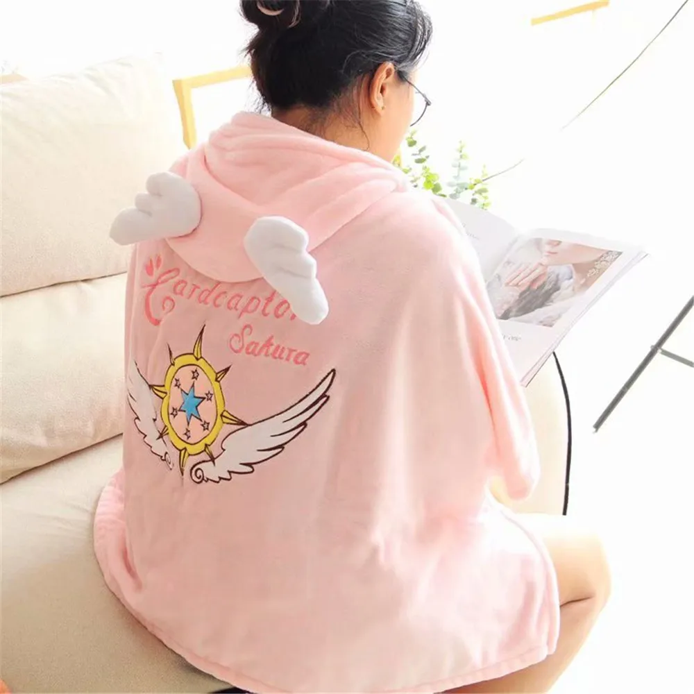 Anime Cosplay Cardcaptor Sakura Sailor Moon Hooded Blanket Cape Cute Pink Home Decor Christmas Toy Gift - 5