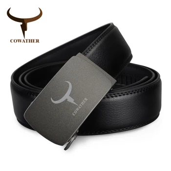 

COWATHER Men's automatic belt 100% cow genuine leather belts foe men high quality alloy buckle new fashion design free shipping