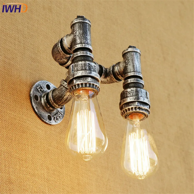 Ретро iwhd Лофт стиль железная водопроводная лампа Эдисона бра промышленные винтажные Настенные светильники освещение в помещении