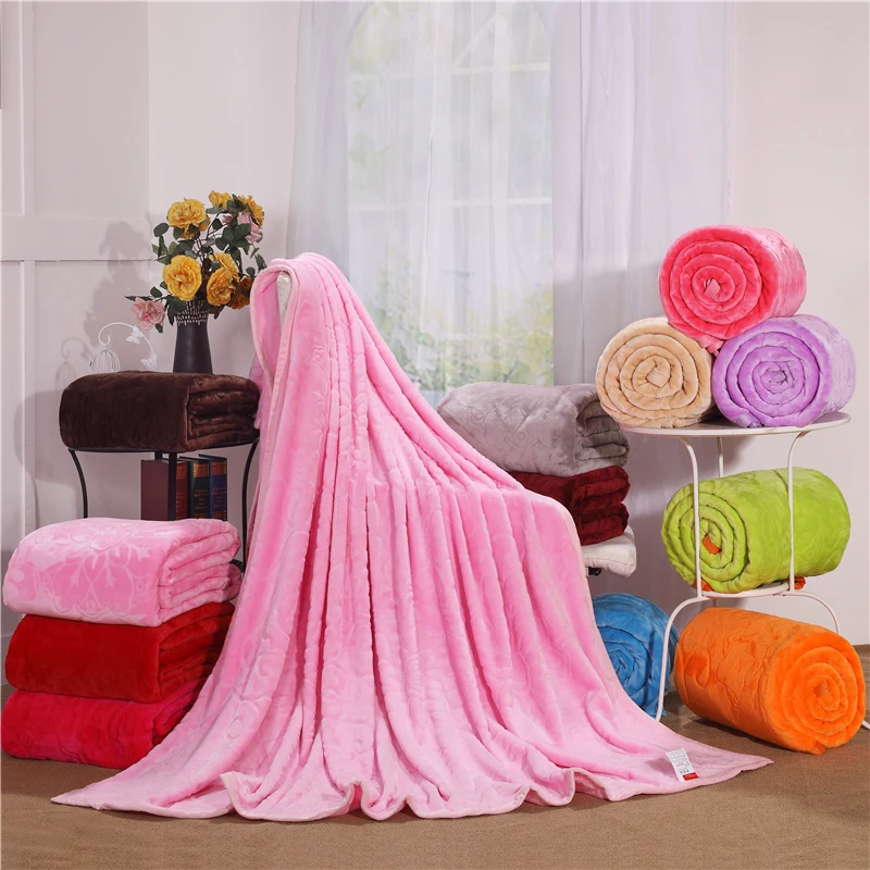

Pink Color Printing Pattern Blankets Super Soft Shellfish Jacquard Blanket For Bed / Sofa / Travel Body Can Wash Large 3 Size