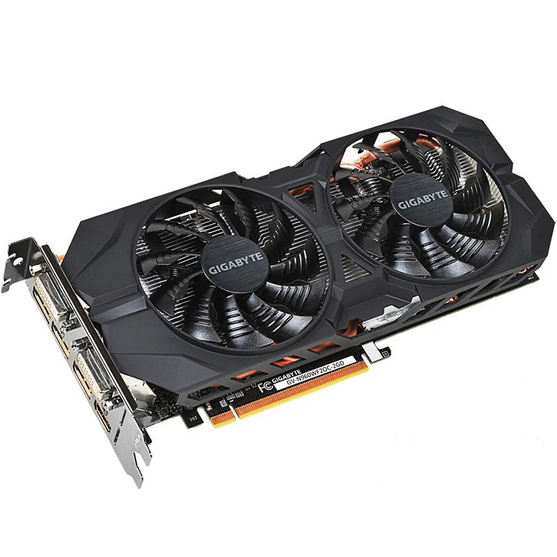 Видеокарта GIGABYTE GTX 960 с видеокартой NVIDIA GeForce GPU 2GB 128Bit GDDR5 для ПК Hdmi Dvi игр VGA б/у