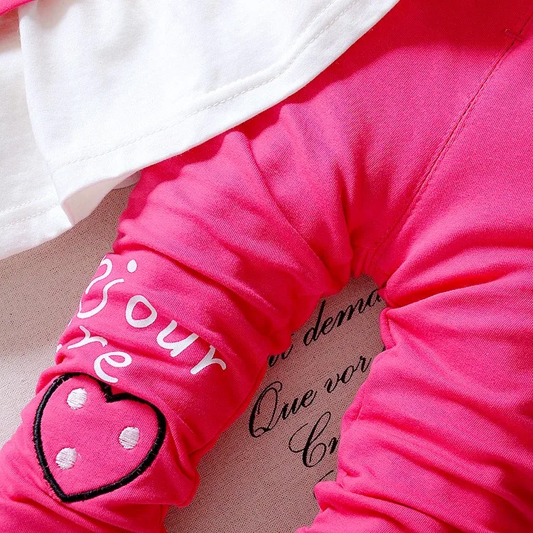 Baby Clothing Set for girl ExactlyFZ Kids Spring baby girls clothing sets wave point clothing set baby girls cotton clothes suit childern cartoon 3pcs suit newborn baby clothing set
