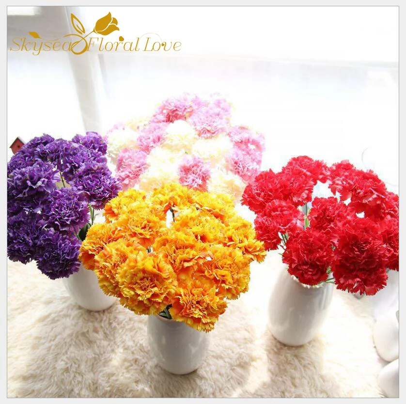 Silk flowers Carnation colorful Mather's Day party home wedding