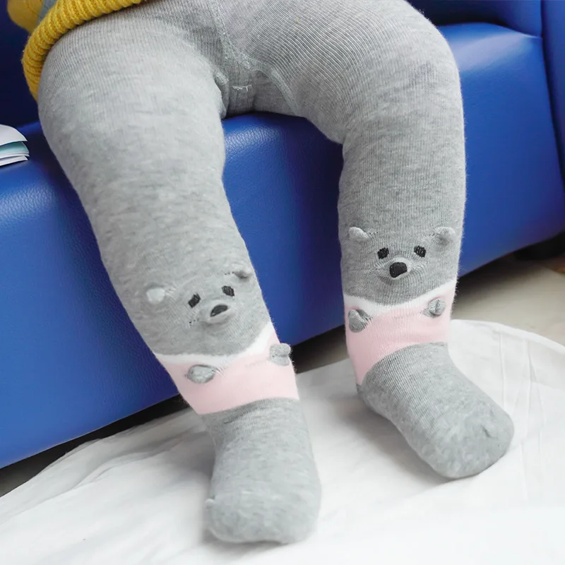 Spring/Autumn Baby Tights Cotton Cartoon bear Baby Girl Pantyhose Kid