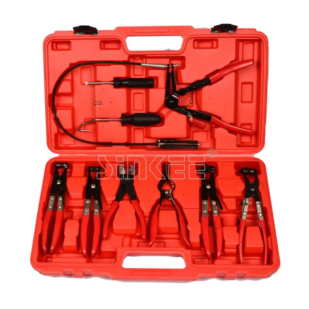 9 piece Flexible Hose Clamp Plier Assortment Kit Flexible Tool Setin