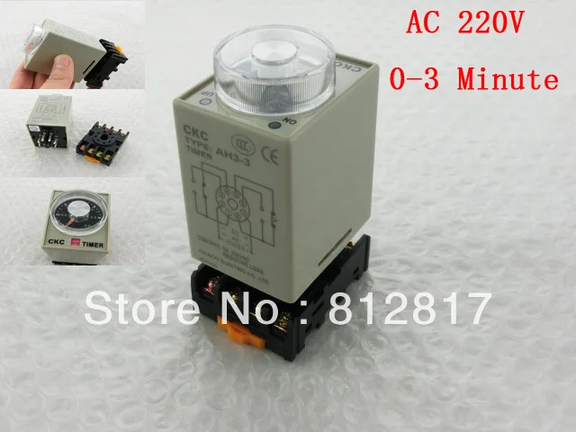

AH3-3 8 Pins AC 220V 0-3 Minute Power On Timing Time Delay Relay
