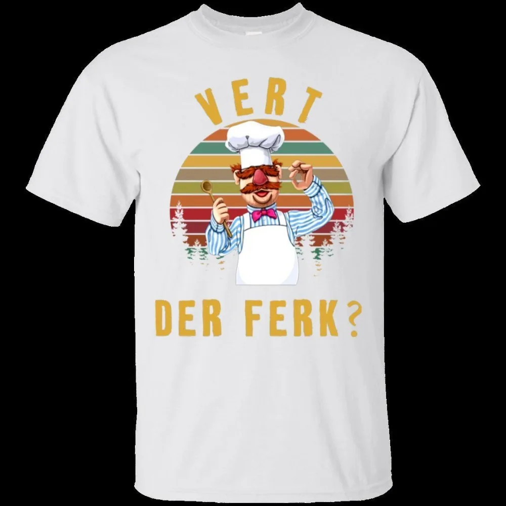 Футболка с надписью шведского шеф повара Vert Der Ferk Sunset со скидкой 100% хлопок мужские