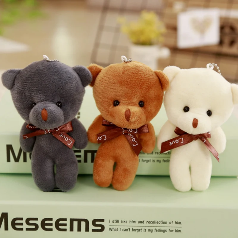 

Cute Mini Teddy Bear Doll Stitch Keychain Backpack Pendant Stuffed Animal Kawaii Soft Plush Small Toy Kids Girl Baby Love Gift