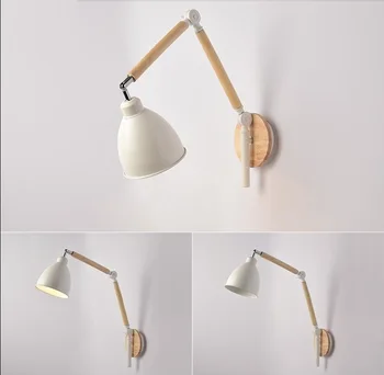 

DOXA Iron Modern Led Wall Lamp Wood Adjustable Long Arm Sconce Wall Lights For Home Lighting Fixtures Bedroom Lamparas de Pared