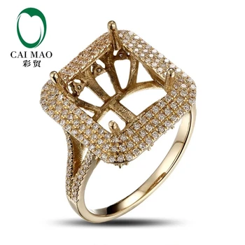 

CaiMao Emerald cut Semi Mount Ring Settings & 1.16ct Diamond 18k Yellow Gold Gemstone Engagement Ring Fine Jewelry