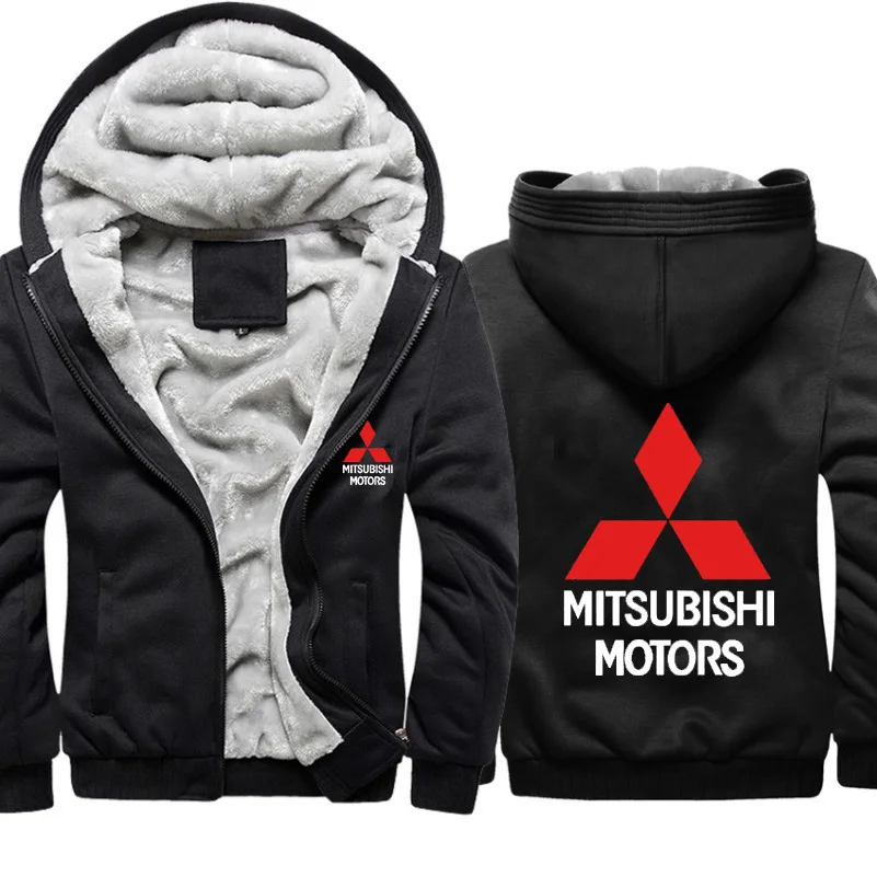 Мужские толстовки с капюшоном, куртка с логотипом Mitsubishi, мужские толстовки с капюшоном, зимние Утепленные флисовые хлопковые камуфляжные мужские куртки-реглан на молнии