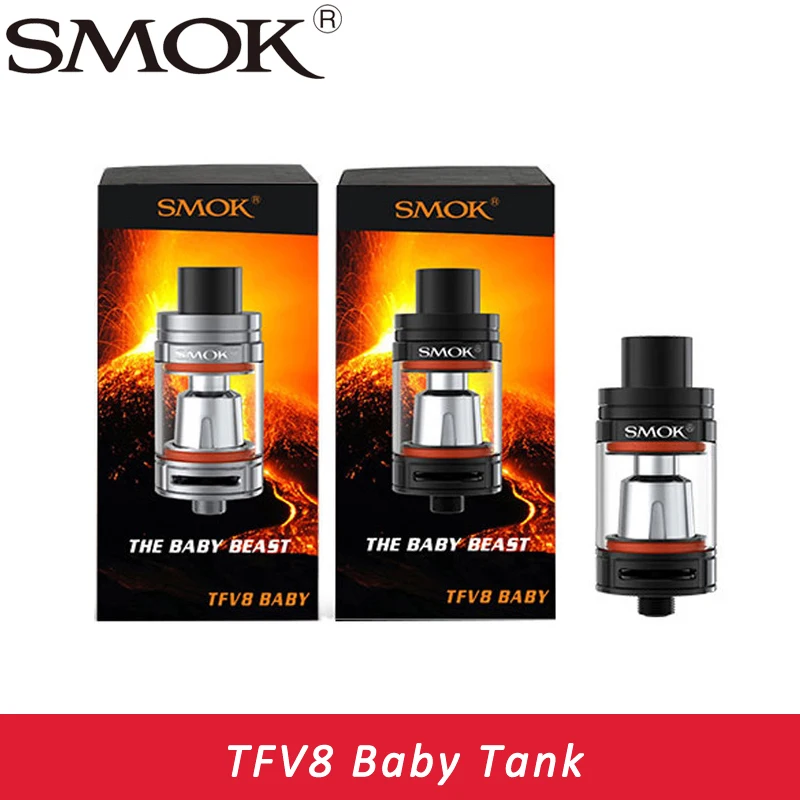 100 Original Smok TFV8 Baby Tank 3ml Top Filling Adjustable Airflow Beast Atomizer The Baby Beast