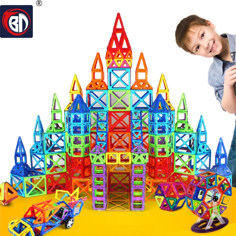 BD Magnetic Blocks Standard Size DIY Magnetic blocks Magnet Pulling Magnetic Building Blocks Assembled Toys For Children Gift