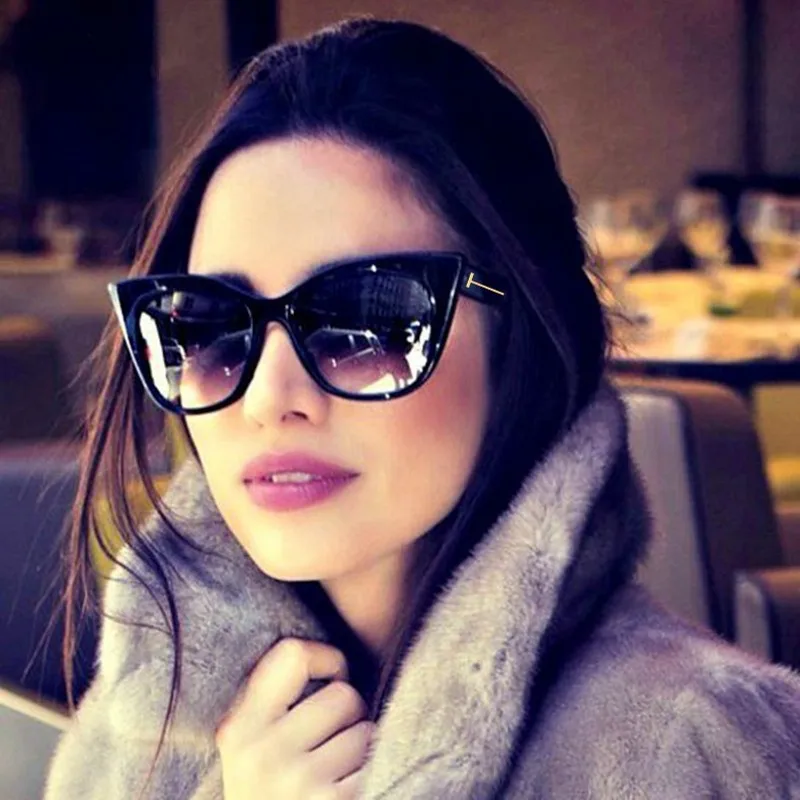 

Luxury Vintage Cat Eye Sunglasses Women Brand Designer Retro Female Sunglass Points Sun Glasses For Women Ladies Sunglass Mirror