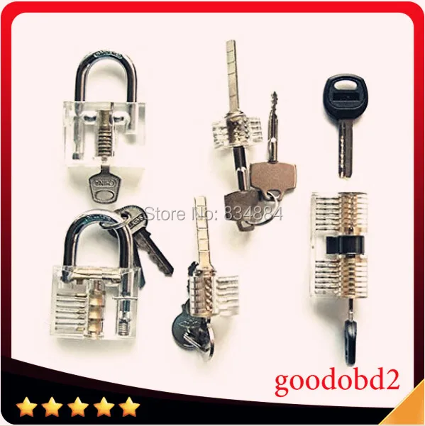 

5pcs/Set Cutaway Visable Practice Padlock Lock Training Learning Skill Pick For Locksmith tool air wedge