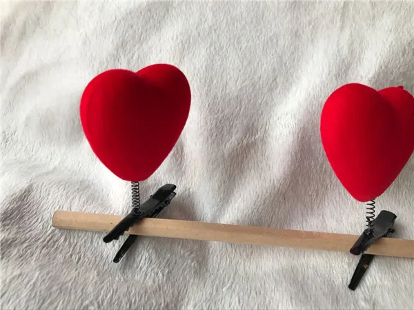 Cute Red Heart Hair Clip Fun Make up Decoration - 7