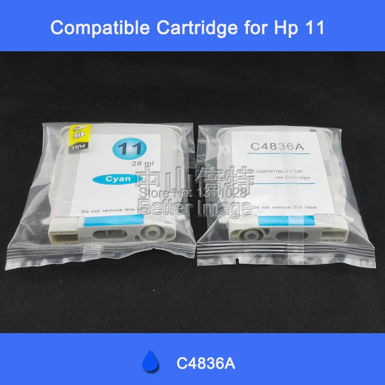 

INK WAY 2 PCS of C4836A Cyan compatible ink cartridge for HP11 suitbale for HP business inkjet 1200 cp1700 2200 etc.