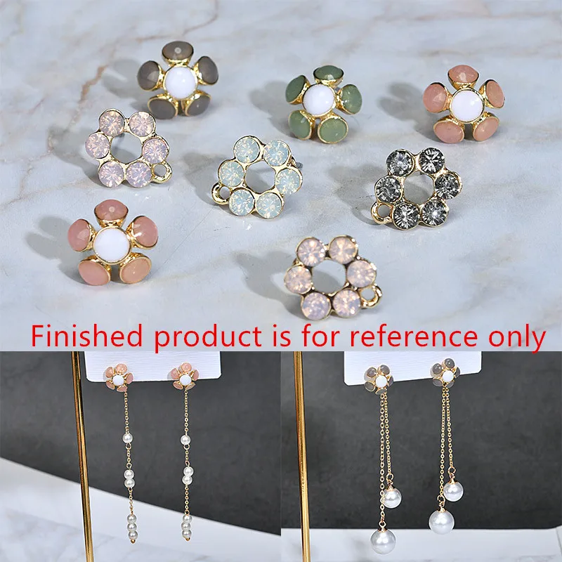 Min order 10pair/lot color rhinestone rounds flowers decoration fashion